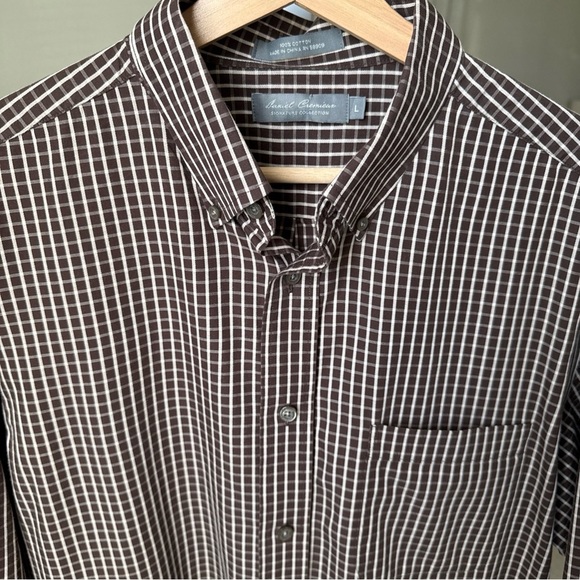 Daniel Cremieux Men’s L/S Brown/white Plaid Button Up Size L - Picture 4 of 11
